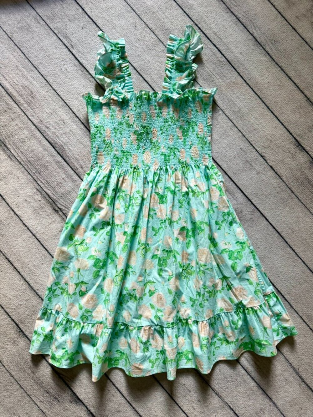 Hill House Nap Dress, Sz. Small, Light Blue w/ Light Pink Flowers, Romantic, EUC - Picture 2 of 4